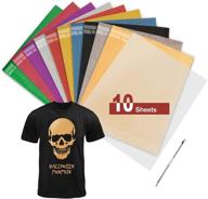 🎨 tilon pu heat transfer vinyl 12”×10” with teflon sheet: glitter htv bundle for diy projects, 10 assorted colors – perfect for cricut, silhouette cameo, heat press logo