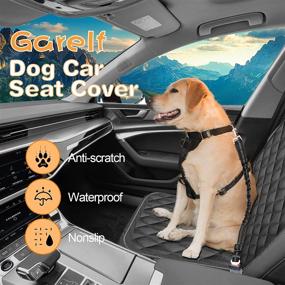 img 3 attached to 🐾 Durable Dog Front Seat Cover for Cars with Elastic Seat Belt - Full Waterproof Protection and Side Flaps for All SUVs, Trucks, and Cars