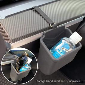 img 2 attached to Organize Your Tesla Model 3 Model Y with this Black Air Vent Organizer - Includes Sunglasses Holder, Cell Phone Pocket Pouch, Coin Key Case, and Hook