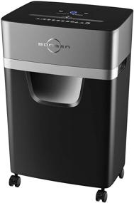 img 4 attached to Bonsen S3102: 15-Sheet Heavy Duty Cross-Cut Paper Shredder with 30-Minute Running Time, High Security P-4, Quiet Operation, Credit Card Shredding, Pull-Out Basket and Casters for Office Use - Black, 5.3 Gallons Capacity