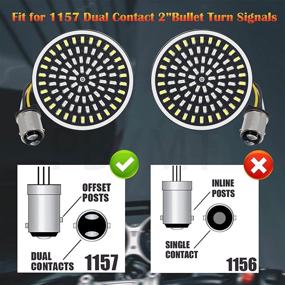 img 1 attached to 🔆 PBYMT 1157 Светодиодная лампа переднего поворотного сигнала SMD: белый огненный свет для Harley Dyna Softail Touring Road King Electra Street Glide 1997-2021