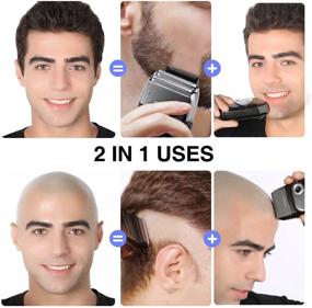 img 3 attached to 🪒 PRITECH 2 in 1 Electric Shavers for Men: Foil Shaver & Beard Trimmer Combo