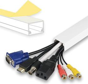 img 4 attached to 🔌 A+ Electric Cord Cover and Fittings: Max 6 Cables Cable Raceway Kit for Wire Management - Paintable, Self Adhesive Channel