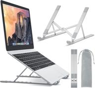 📚 adjustable laptop stand riser for 10-17.3" laptops - portable ergonomic notebook desk holder with ventilated tray (silver) logo