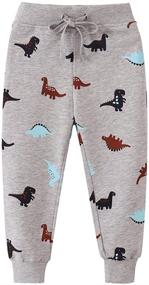 img 4 attached to 🦖 Dino-Themed Azalquat Toddler Jogging Sweatpants - Boys' Clothing Pants (1 Pack)