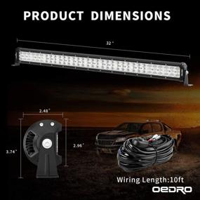 img 3 attached to 🔦 oEdRo Светодиодная лампа Tri-Row 32 дюйма 600 Вт: Ultimate Off-Road Рабочий свет для UTVs, ATVs, Джипов, Грузовиков и Внедорожников: Spot Flood Combo Beam, High Lumens & Easy Installation