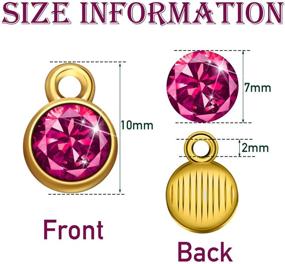 img 2 attached to 📿 72-Piece Crystal Birthstone Charms DIY Beads Pendant Set: Handmade Round Crystal Charm for Jewelry Making - 7mm, 12 Colors on Golden Base