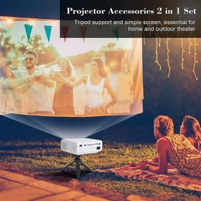 img 3 attached to 🎥 120-Inch Portable Projector Screen & Tripod Bundle - Ideal for Home & Outdoor Movies, Camera & Projector Mount, Hooks, Ropes Included - Retractable Hanging Video Projection Screen HPS120