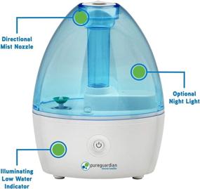 img 2 attached to 🌬️ Optimized Guardian H910BL Cool Mist Humidifier: Extended Run Time, 210 Sq. Ft. Coverage, Ideal for Small Rooms, Ultra-Quiet, Filter-Free, Mold-Resistant Treated Tank