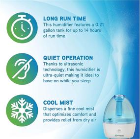 img 3 attached to 🌬️ Optimized Guardian H910BL Cool Mist Humidifier: Extended Run Time, 210 Sq. Ft. Coverage, Ideal for Small Rooms, Ultra-Quiet, Filter-Free, Mold-Resistant Treated Tank