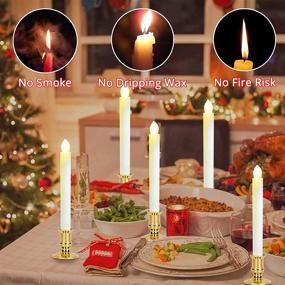 img 1 attached to 🕯️ 6-Pack Battery Operated Amber Flame Window Candles for Christmas Decorations, Home Wedding Party, and Window Display