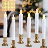 🕯️ 6-pack battery operated amber flame window candles for christmas decorations, home wedding party, and window display логотип