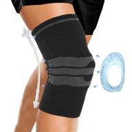 🏃 large professional knee brace with silicone gel spring support – compression sleeve, patella stabilizer, and hinged knee wraps for running, meniscus tear, arthritis, joint pain relief men women logo