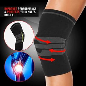 img 3 attached to 🏃 Large Professional Knee Brace with Silicone Gel Spring Support – Compression Sleeve, Patella Stabilizer, and Hinged Knee Wraps for Running, Meniscus Tear, Arthritis, Joint Pain Relief Men Women