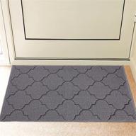 🚪 refetone indoor doormat - rubber backing, non-slip, super absorbent, dirt-resistant - entrance rug, machine washable - low-profile, 24" x 36" (grey) logo
