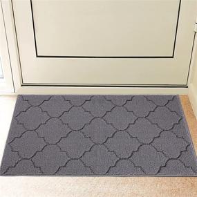 img 4 attached to 🚪 REFETONE Indoor Doormat - Rubber Backing, Non-Slip, Super Absorbent, Dirt-Resistant - Entrance Rug, Machine Washable - Low-Profile, 24" x 36" (Grey)