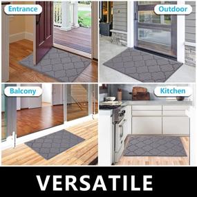 img 1 attached to 🚪 REFETONE Indoor Doormat - Rubber Backing, Non-Slip, Super Absorbent, Dirt-Resistant - Entrance Rug, Machine Washable - Low-Profile, 24" x 36" (Grey)