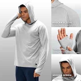 img 1 attached to MIER Men's Long Sleeve Hiking Shirts - UPF 50+ Sun Protection Fishing Hoodie SPF UV Running Workout Hooded T-Shirt in Light Grey (XL)