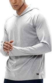 img 4 attached to MIER Men's Long Sleeve Hiking Shirts - UPF 50+ Sun Protection Fishing Hoodie SPF UV Running Workout Hooded T-Shirt in Light Grey (XL)