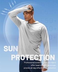 img 3 attached to MIER Men's Long Sleeve Hiking Shirts - UPF 50+ Sun Protection Fishing Hoodie SPF UV Running Workout Hooded T-Shirt in Light Grey (XL)