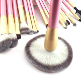 img 1 attached to 💄 PUEEN 18-Piece Makeup Brush Set in Cream Leather Case - Premium Synthetic Hair-BH000003