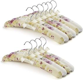 img 4 attached to 👗 GLCON 10 Pack of Anti-Slip Satin Padded Hangers for Women Sweaters - Bump Free Fabric Sponge Cover - Heavy Duty Coat Clothing Hangers for Adult Wedding Dress Pants