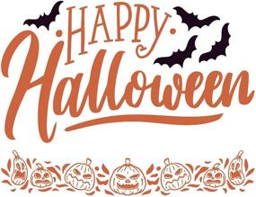 img 2 attached to 🎃 Halloween Letter Silk Screen Transfers - Silk Screen Adhesive Stencils for DIY Art Supplies, Wall, Floor, Craft, Wood Drawing, Tracing - Perfect for Spooky Decor - She Love (Happy Halloween)