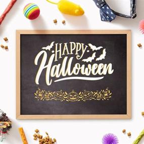 img 3 attached to 🎃 Halloween Letter Silk Screen Transfers - Silk Screen Adhesive Stencils for DIY Art Supplies, Wall, Floor, Craft, Wood Drawing, Tracing - Perfect for Spooky Decor - She Love (Happy Halloween)