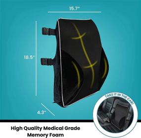 img 3 attached to Optimal Lumbar Support Cushion - Full Size Memory Foam Backrest for Office Chair and Car, Black, 1 Count