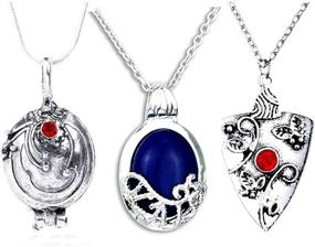 img 4 attached to FURONGWANG 3-Piece Vampire Diaries Movie Jewelry: Katherine, Bonnie, and Vervain Pendants Necklace – Perfect for Fans, Girls, and Women