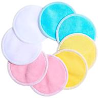 bamboo round makeup remover pads - 40 reusable wipes for skincare, eye and lip cleansing logo