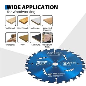 img 1 attached to 🪚 Amoolo 6-1/2 Inch 24 Tooth Circular Saw Blade for Wood, Plastic, and Wood Composite Cutting with 5/8 Inch Arbor