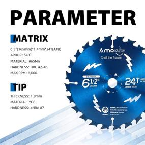 img 3 attached to 🪚 Amoolo 6-1/2 Inch 24 Tooth Circular Saw Blade for Wood, Plastic, and Wood Composite Cutting with 5/8 Inch Arbor