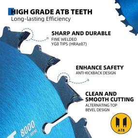 img 2 attached to 🪚 Amoolo 6-1/2 Inch 24 Tooth Circular Saw Blade for Wood, Plastic, and Wood Composite Cutting with 5/8 Inch Arbor