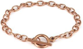 img 4 attached to 🌹 Stylish JIAYIQI 10Pcs Chain Bracelets – Premium Stainless Steel Link Bracelets for Jewelry Making with OT Toggle Clasp Jewelry Findings – Perfect as Women and Girls Gifts in Ravishing Rose Gold