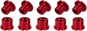 img 4 attached to 🔩 CYSKY Single Chainring Bolts 5 Pack - M8 Single Short Chain Ring Bolts for Road Bike, Mountain Bike, BMX, MTB, Fixie - Aluminum Alloy, CNC in Black/Blue/Red