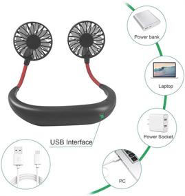 img 1 attached to 🎧 Stay Cool and Hands-Free with the Upgraded Control Future Neck Hanging Fan - Personal Wearable Fan with Headphone Design for Office, Outdoor Travel, and Sports