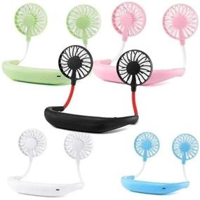 img 3 attached to 🎧 Stay Cool and Hands-Free with the Upgraded Control Future Neck Hanging Fan - Personal Wearable Fan with Headphone Design for Office, Outdoor Travel, and Sports