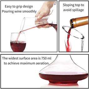 img 2 attached to Premium Wine Decanter Set: 750ml Carafe & 4 Crystal Glasses - Elegant Hand Blown Glassware for Perfect Aeration and Stunning Presentation