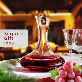 img 3 attached to Premium Wine Decanter Set: 750ml Carafe & 4 Crystal Glasses - Elegant Hand Blown Glassware for Perfect Aeration and Stunning Presentation