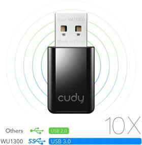 img 2 attached to Cudy WU1300 AC 1300Mbps WiFi USB Adapter: Fast and Reliable USB 3.0 Dongle for PC, Mac, Linux - 5GHz/2.4GHz, Compatible with Windows 10/Vista/7/8/8.1