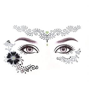 img 1 attached to 🎃 Waterproof Face Temporary Tattoo Stickers - 8 Pack for Halloween, Christmas & Masquerade Parties!