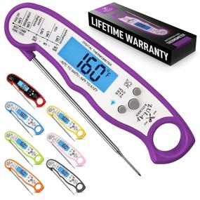 img 4 attached to 🔥 Zulay Instant Read Food Thermometer – Waterproof Digital Meat Thermometer with Backlight, Calibration & Internal Magnetic Mount – Purple