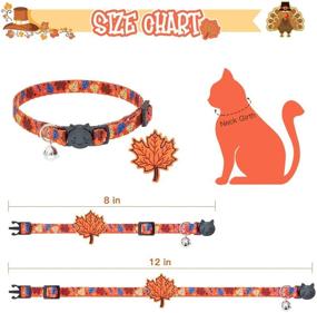 img 3 attached to PUPTECK Autumn Cat Breakaway Collar with Bell - 3 Pack Adjustable Kitty Collars: Thanksgiving-themed Accessories for Cats with Autumn Element Pattern and Adorable Turkey Pumpkin Leaves Decoration