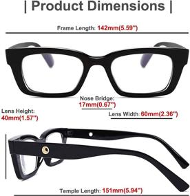 img 2 attached to FEISEDY B9010: Trendy Unisex Reading Glasses for Eye Strain Relief - Minimalist Rectangle Design with Anti-Blue Light Filter