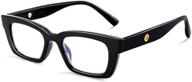 feisedy b9010: trendy unisex reading glasses for eye strain relief - minimalist rectangle design with anti-blue light filter logo