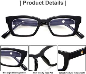 img 3 attached to FEISEDY B9010: Trendy Unisex Reading Glasses for Eye Strain Relief - Minimalist Rectangle Design with Anti-Blue Light Filter