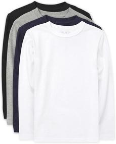 img 4 attached to Children's Place Boys' Uniform Basic Layering Tee 4-Pack: Affordable and Essential Uniform Shirts for Boys