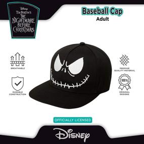 img 1 attached to 🎩 SEO-Optimized Disney Men's Nightmare Before Christmas Baseball Cap featuring Jack Skellington