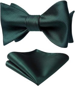 img 4 attached to Elevate Your Style: Men's Morandi Emerald Wedding Accessories – Ties, Cummerbunds & Pocket Squares